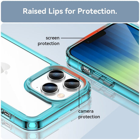 iPhone 14 Pro Hybrid Plastic Case - Transparent / Blue