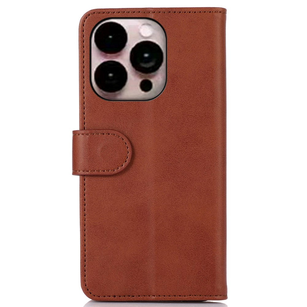 iPhone 14 Pro Max Leather Wallet Case - Brown