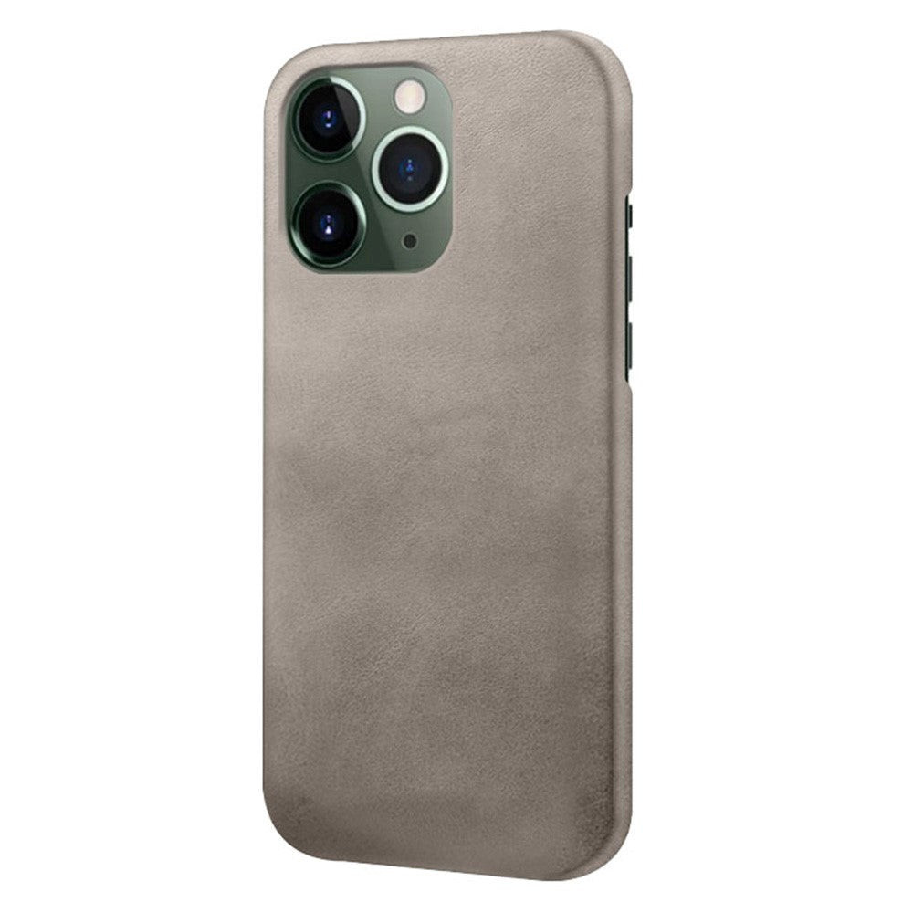 iPhone 14 Pro Max Leather Coated Plastic Case - Grey