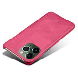 iPhone 14 Pro Max Leather Coated Plastic Case - Pink