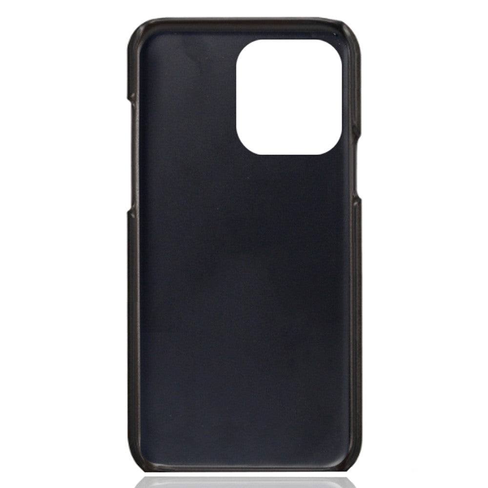 iPhone 14 Pro Leather Coated Plastic Case - Black