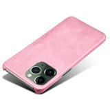 iPhone 14 Pro Leather Coated Plastic Case - Rose Gold