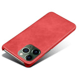 iPhone 14 Pro Leather Coated Plastic Case - Red