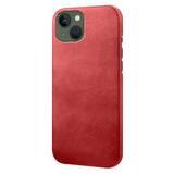 iPhone 14 Plus Leather Coated Plastic Case - Red