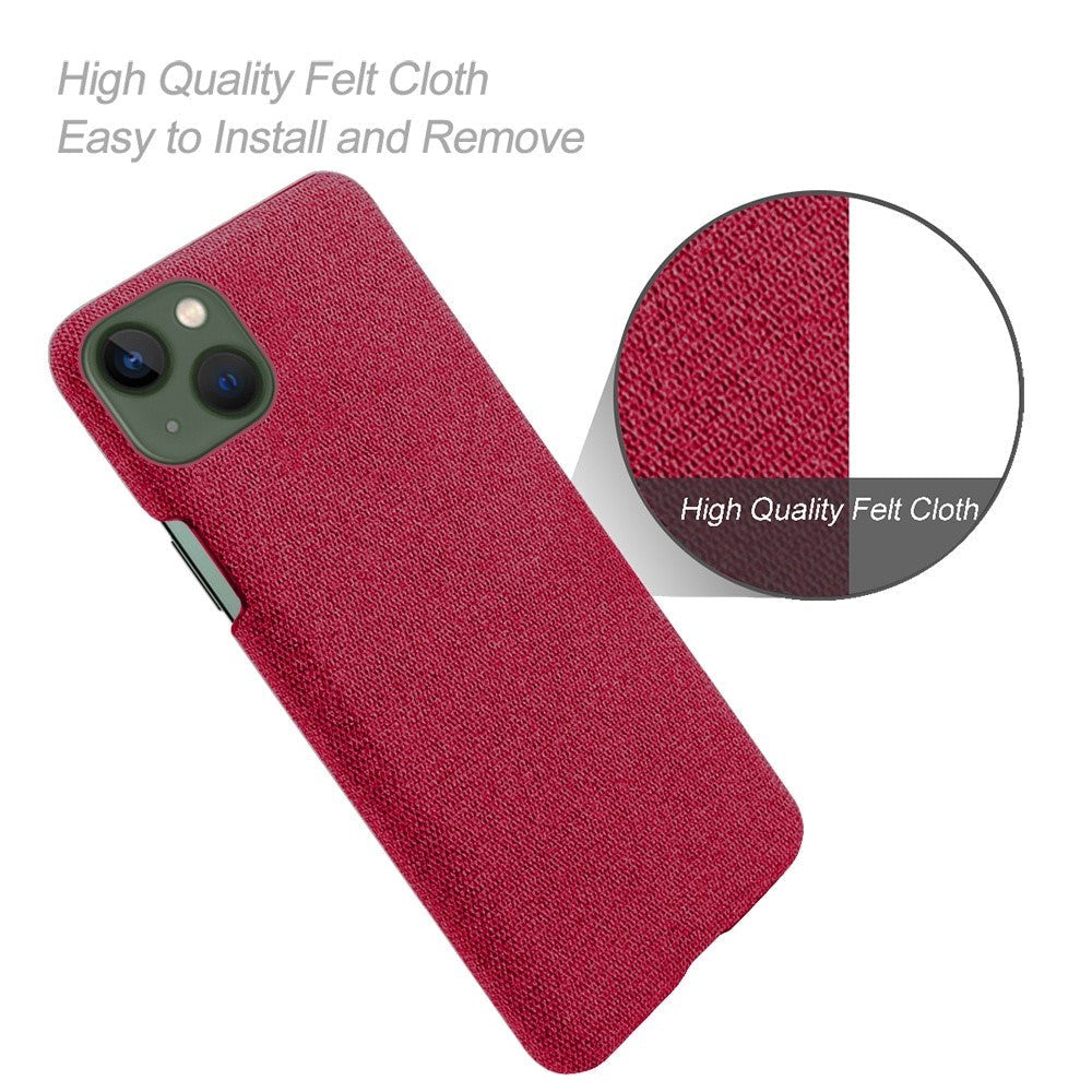 iPhone 14 Fabric Plastic Back Case - Red