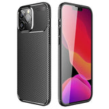 iPhone 14 Pro Carbon Fiber Flexible Plastic Case - Black