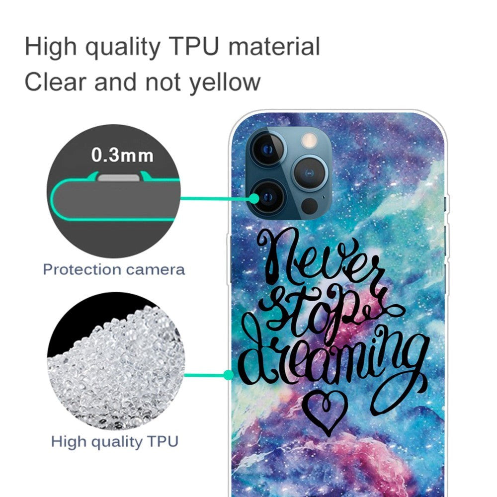 iPhone 14 Pro Flexible Plastic Case - "Never Stop Dreaming"