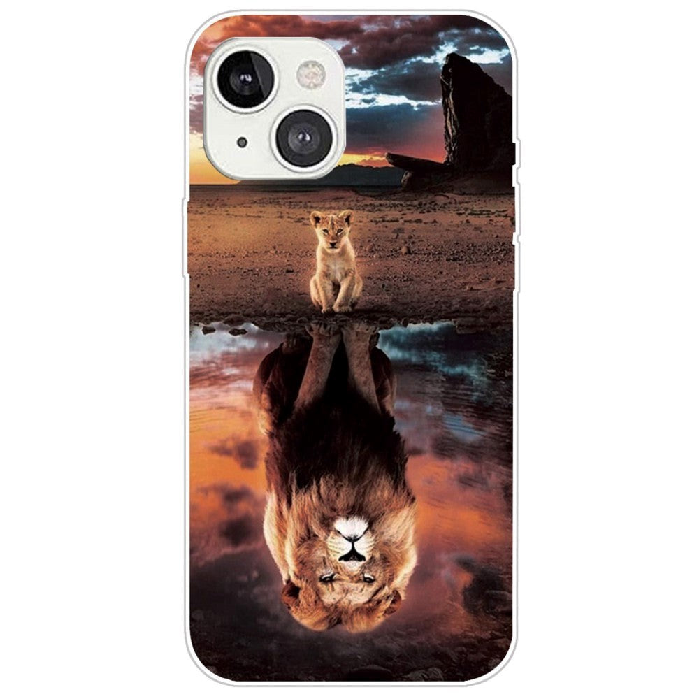 iPhone 14 Plus Flexible Back Case in TPU Plastic - Lions