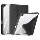 iPad 10.2" (2021 / 2020 / 2019) PU Leather / Plastic Flip Case - DUX DUCIS MAGI Series - Transparent / Black