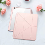 iPad 10.2" (2021 / 2020 / 2019) PU Leather / Plastic Flip Case - DUX DUCIS MAGI Series - Transparent / Pink