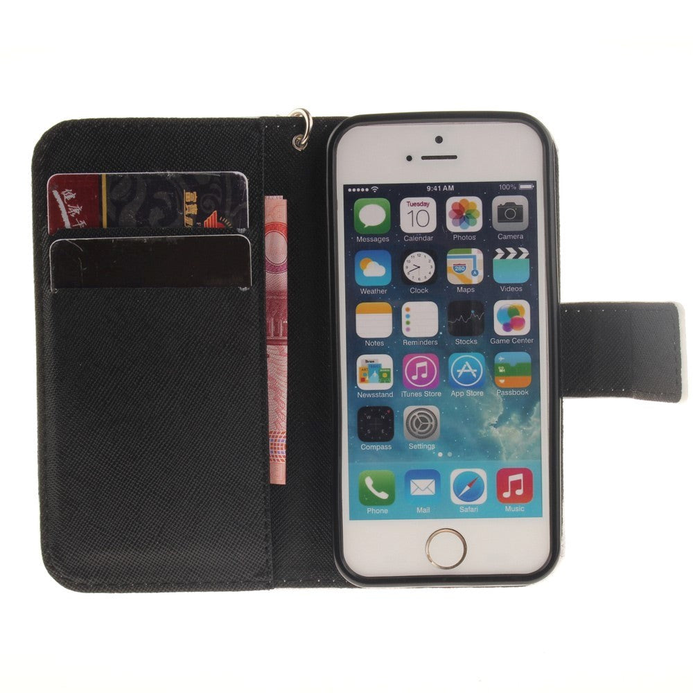 iPhone SE / 5 / 5s Leather Wallet Case - Panda