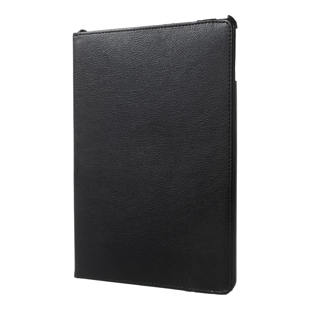 iPad 9.7 (2018-2017) / iPad Air / iPad Air 2 Litchi Leather Case w. 360 Degree Stand - Black