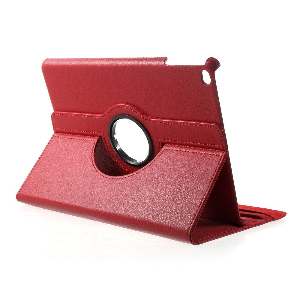 iPad 9.7 (2018-2017) / iPad Air / iPad Air 2 Litchi Leather Case w. 360 Degree Stand - Red