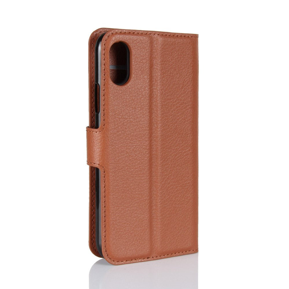 iPhone X / Xs Leather Wallet Case Soft Pouch Brown