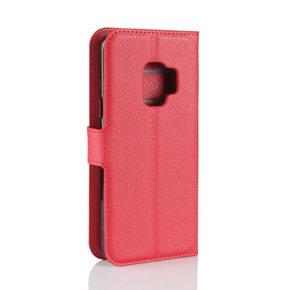 Samsung Galaxy S9 Leather Wallet Case Soft Pouch Red