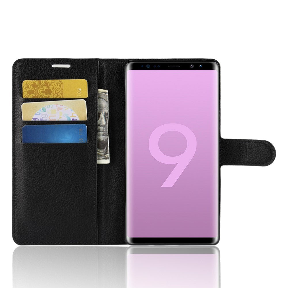 Samsung Galaxy Note 9 Soft Pouch Leather Wallet Case Black