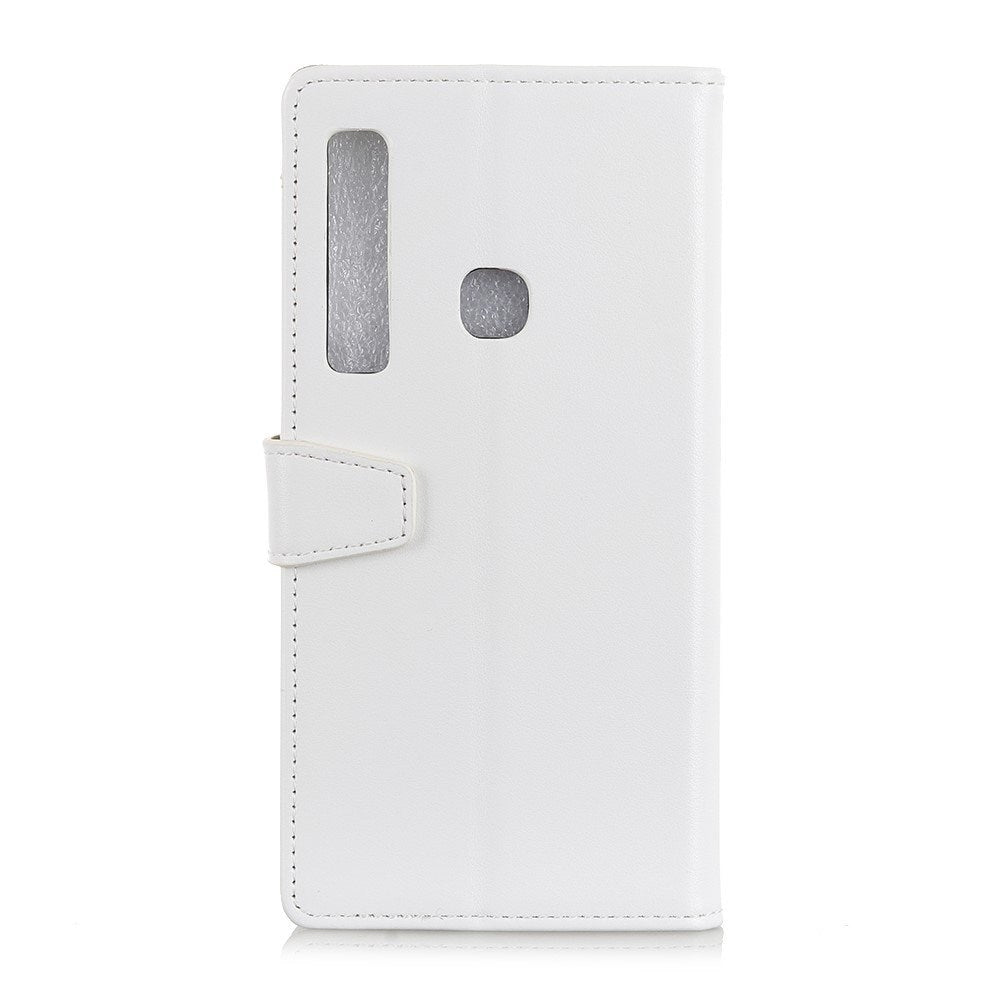 Samsung Galaxy A9 2018 PU Leather Flip Case w. Stand and Card Holder - White