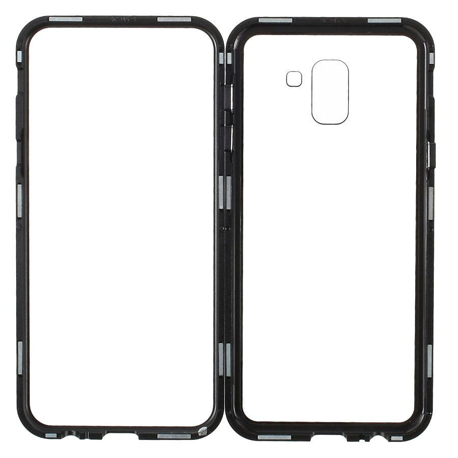 Samsung Galaxy J6 Magnetic Case w. Glass back - Black