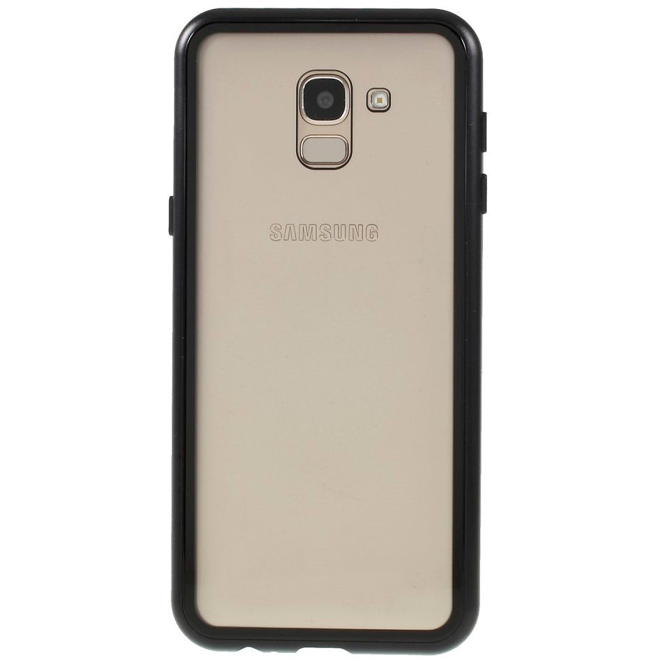 Samsung Galaxy J6 Magnetic Case w. Glass back - Black