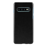 Samsung Galaxy S10 Litchi Leather Coated Plastic Case Black