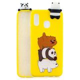 Samsung Galaxy A30 Flexible Plastic Case 3D Panda and Bears