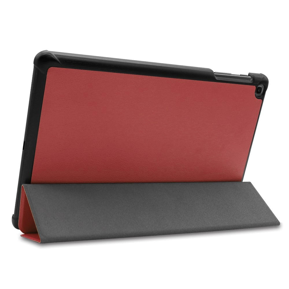 Samsung Galaxy Tab A 10.1" (2019) Foldable Leather Case with Stand Function - Bordeaux Red