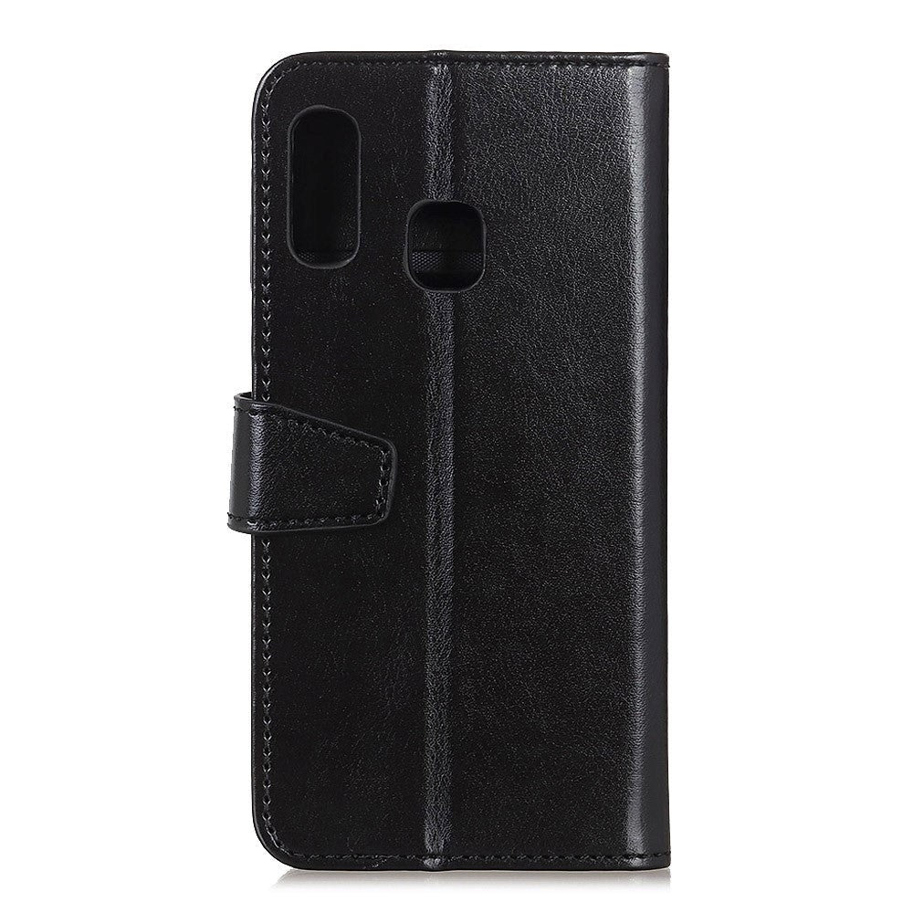 Samsung Galaxy A20e Leather Wallet Case Black