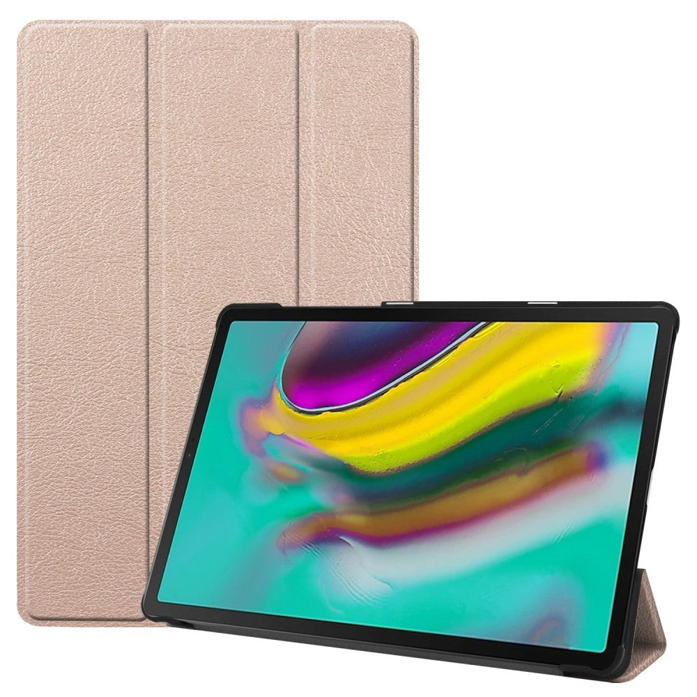 Samsung Galaxy Tab S5e Foldable Leather Case with Stand Function - Gold