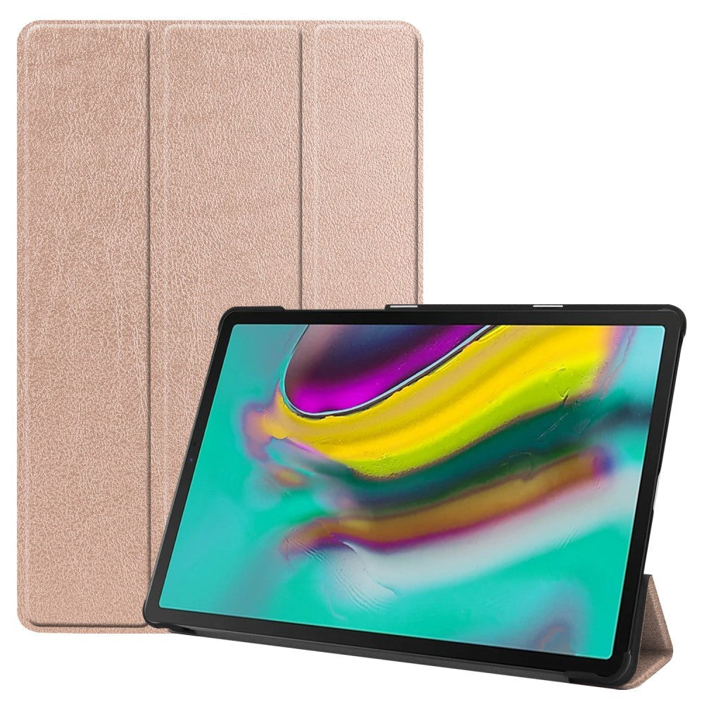 Samsung Galaxy Tab S5e Foldable Leather Case with Stand Function - Rose Gold