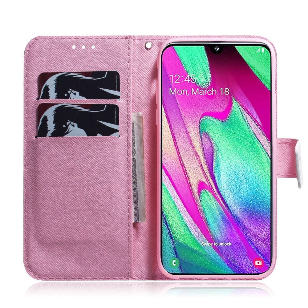 Samsung Galaxy A40 Leather Wallet Case Flowers