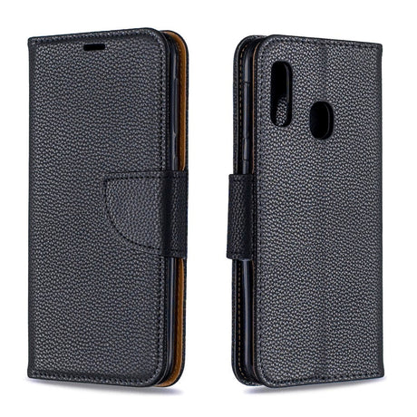 Samsung Galaxy A20e Leather Wallet Case & Strap - Black