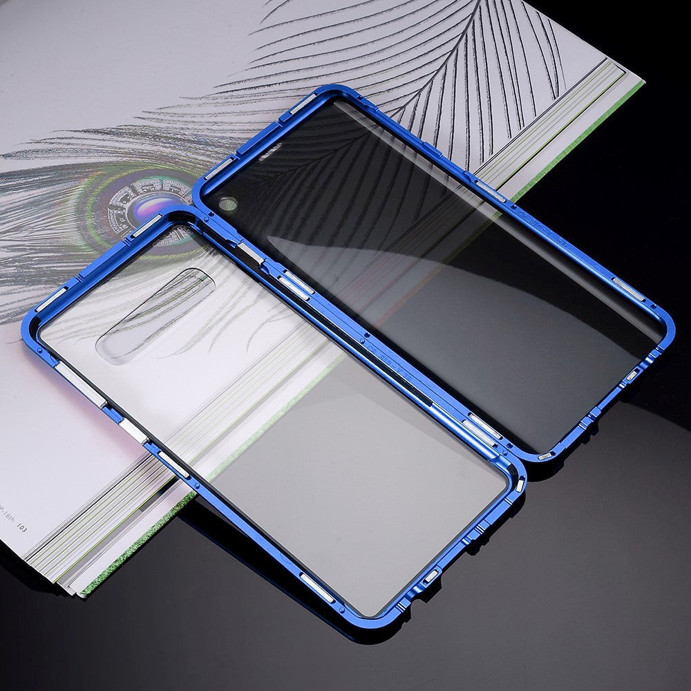 Samsung Galaxy S10 360° Magnetic Case w. Glass Back and Front with Privacy Function - Blue