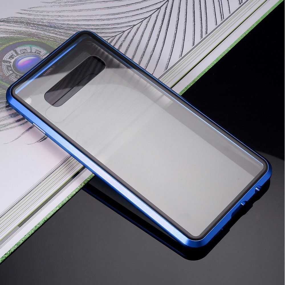 Samsung Galaxy S10 360° Magnetic Case w. Glass Back and Front with Privacy Function - Blue