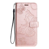 Samsung Galaxy A20s Leather Wallet Case Butterfly - Pink