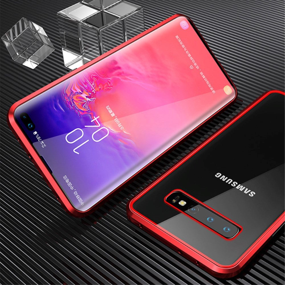 Samsung Galaxy S10 360° Magnetic Case w. Glass Back & Front - Red