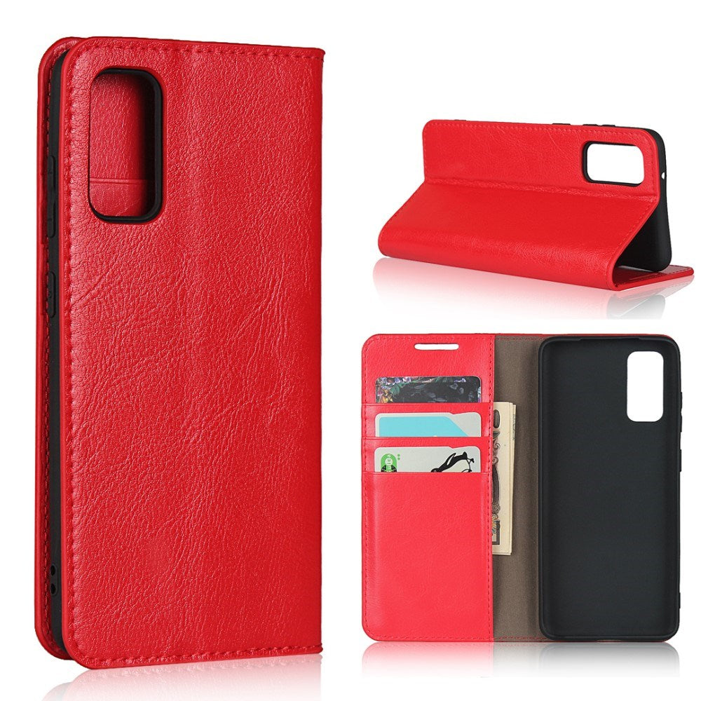 EIDERWOOD Samsung Galaxy S20 Faux Leather Flip Case with Cardholder & Stand Function - Red