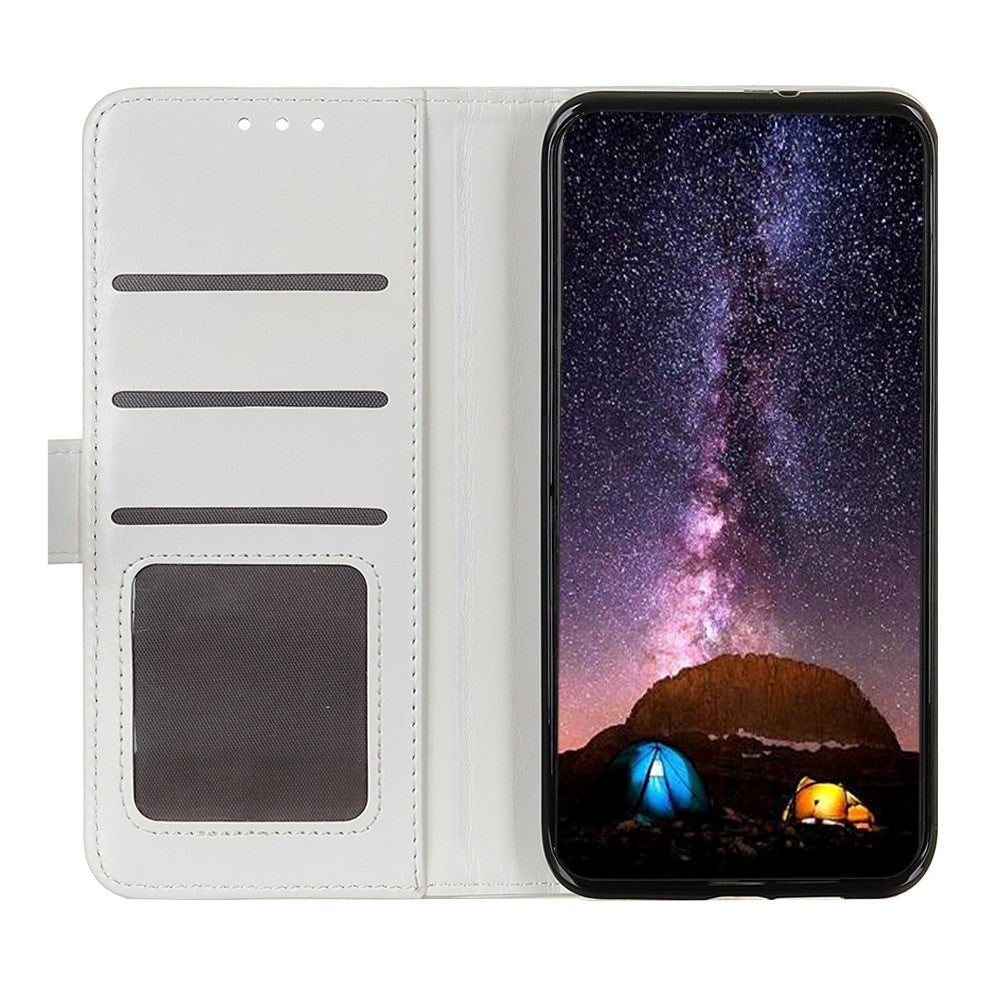 Samsung Galaxy XCover Pro Horse Leather Stand Wallet Case - White