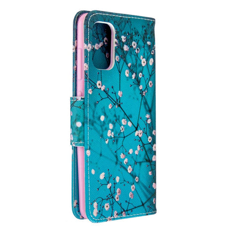 Samsung Galaxy A41 Leather Wallet Case - Wood with flowers