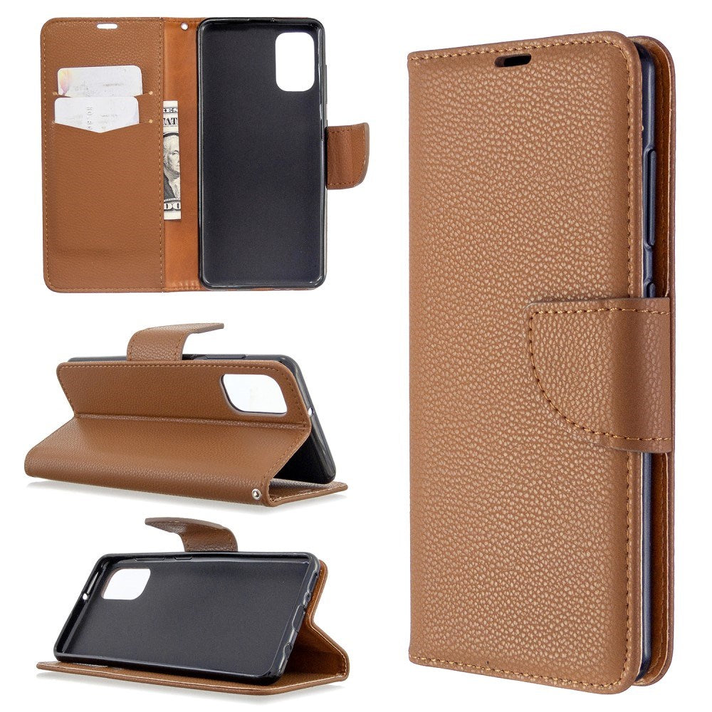 EIDERWOOD Samsung Galaxy A41 Faux Leather Flip Case with Cardholder & Stand Function - Brown