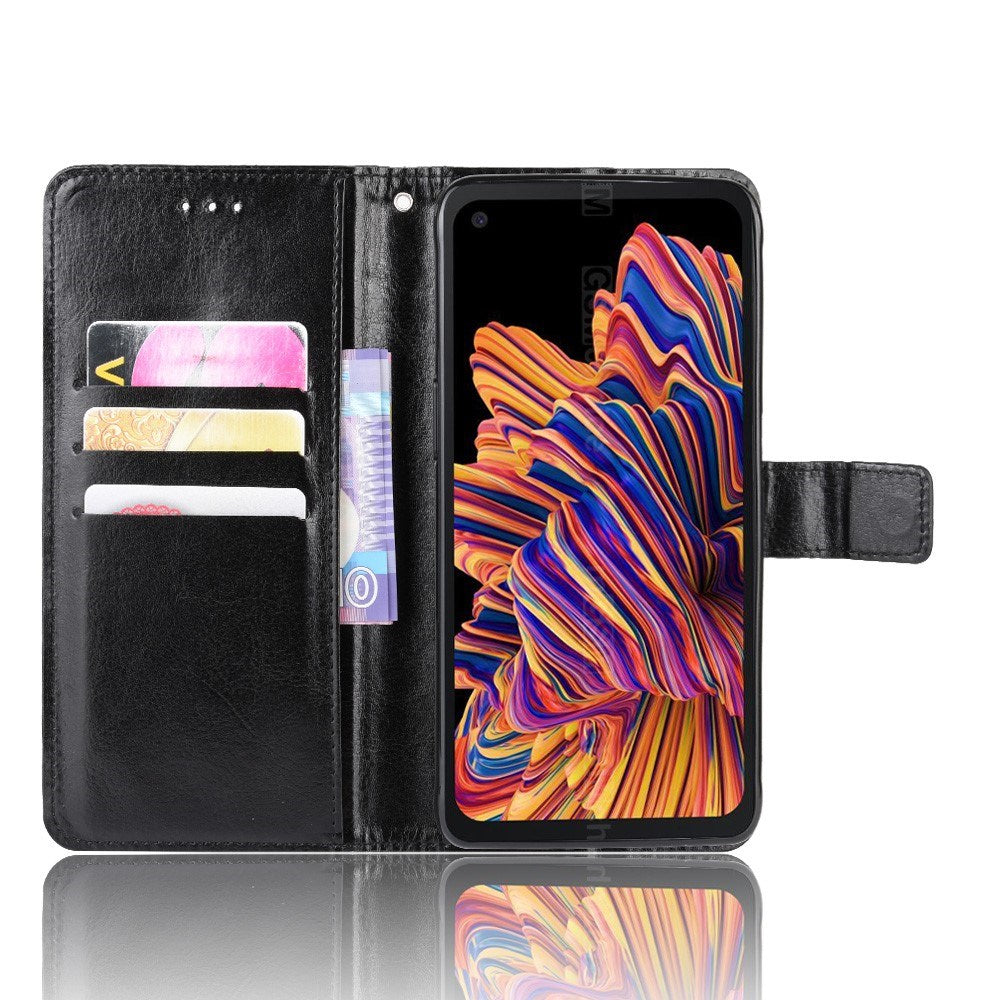 EIDERWOOD Samsung Galaxy Xcover Pro Faux Leather Flip Case with Strap - Black