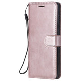 Samsung Galaxy A21s Leather Flip Case with Wallet and Strap - Rose Gold