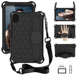 Samsung Galaxy Tab A 8.4 (2020) Kids Case w. Shoulder Strap - Beehive Pattern - Black