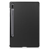 Samsung Galaxy Tab S8 / S7 Tri-Fold Leather Flip Cover - Black