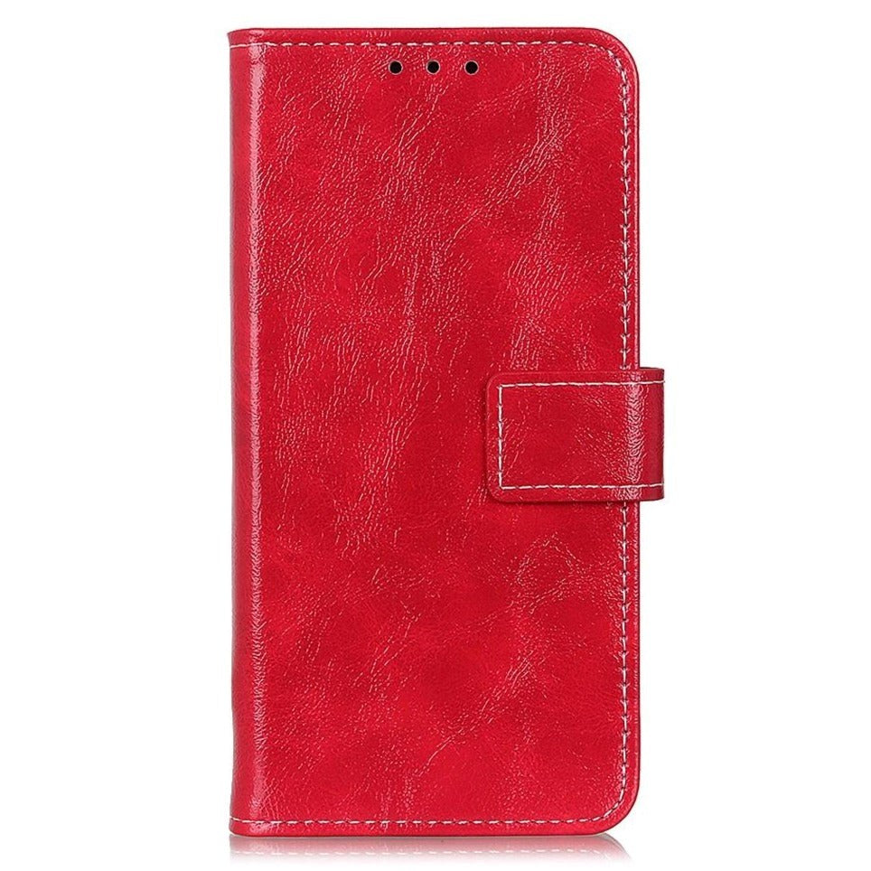 Samsung Galaxy S20 FE / S20 FE (5G) Shiny Neutral Leather Wallet Case - Red