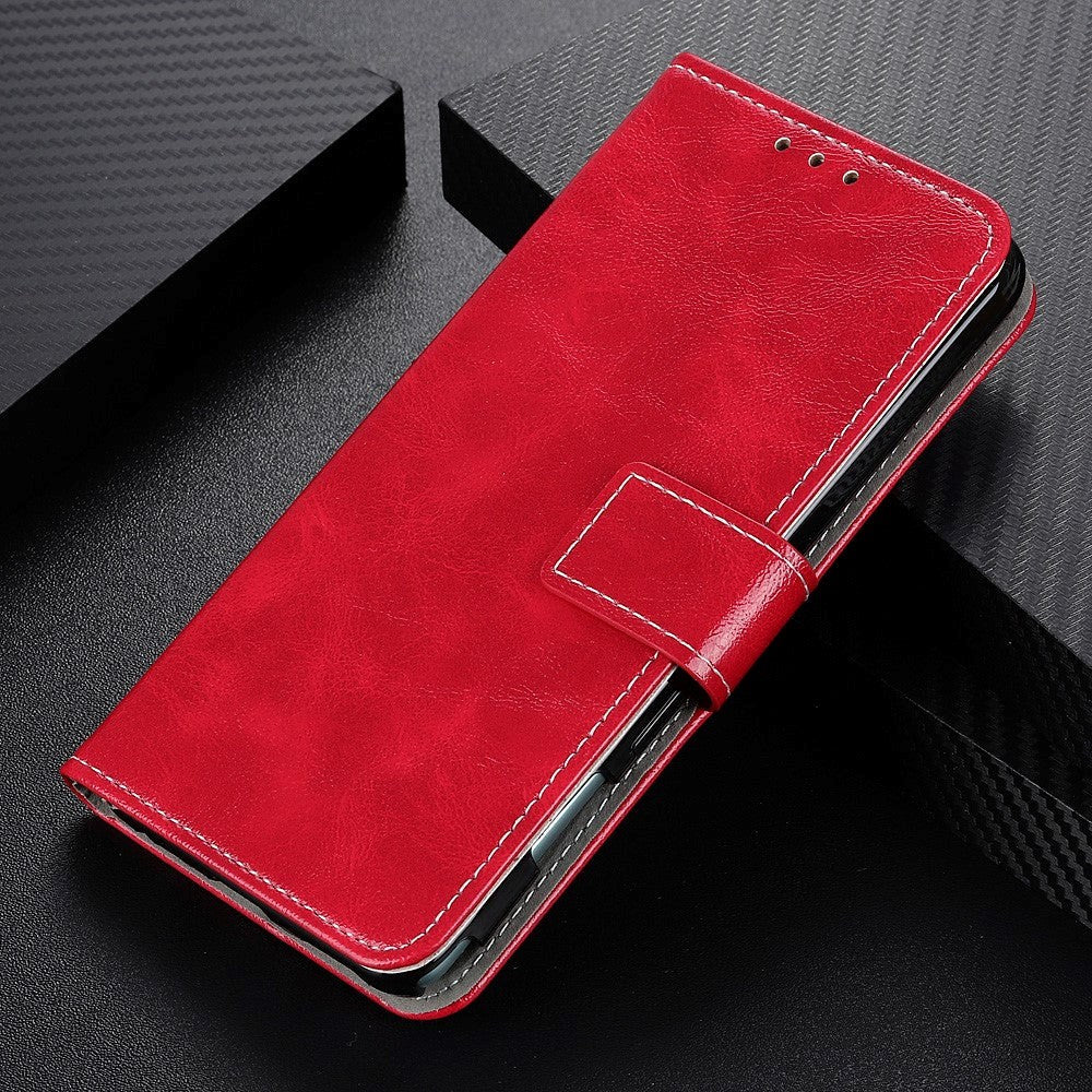 Samsung Galaxy S20 FE / S20 FE (5G) Shiny Neutral Leather Wallet Case - Red