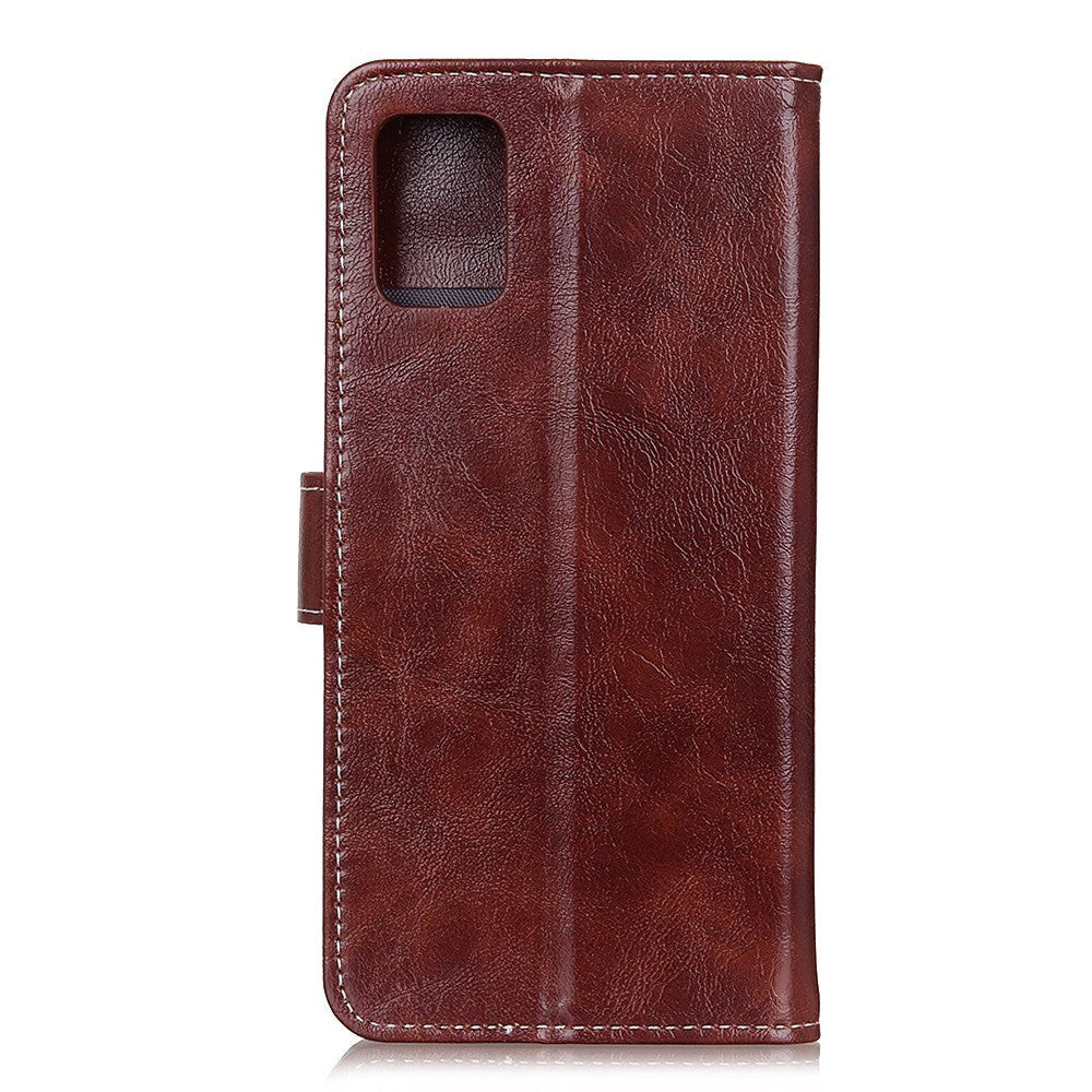 Samsung Galaxy S20 FE / S20 FE (5G) Shiny Neutral Leather Wallet Case - Brown