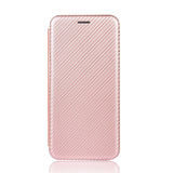 Samsung Galaxy S20 FE / FE (5G) Carbon Texture Wallet Case & Kickstand - Rose Gold