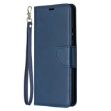 EIDERWOOD Samsung Galaxy A42 (5G) Faux Leather Flip Case with Strap - Blue