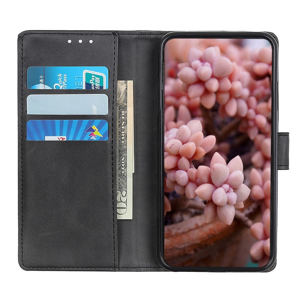 Samsung Galaxy A12 Sleek Leather Wallet Case - Black