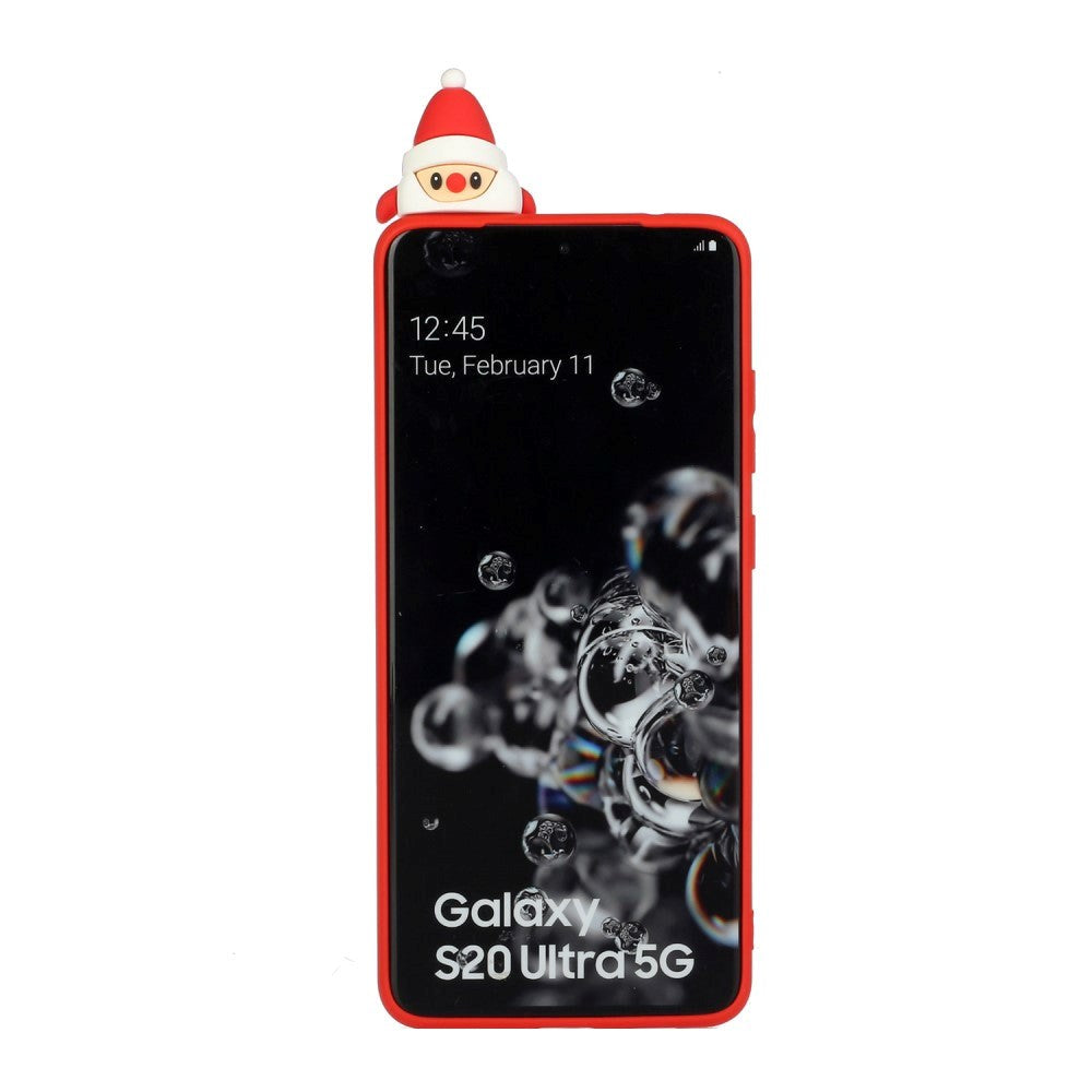 Samsung Galaxy S20 Ultra Flexible TPU Plastic Christmas Case - Santa & Rudolf